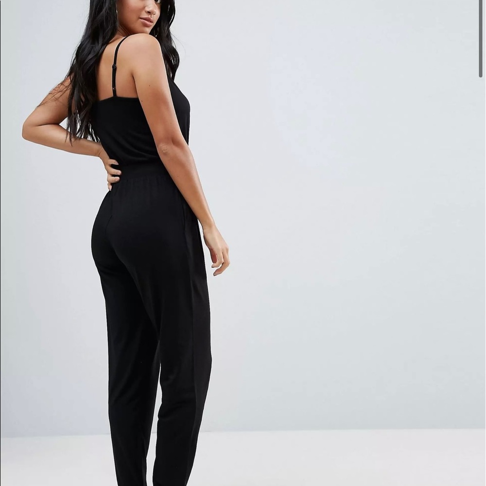 ASOS Petite cami wrap jumpsuit w peg leg